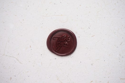 colorful thank you wax coin for vintage wedding invitation decoration photo