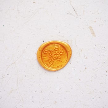 colorful thank you wax coin for vintage wedding invitation decoration photo