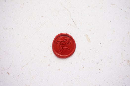 colorful thank you wax coin for vintage wedding invitation decoration photo