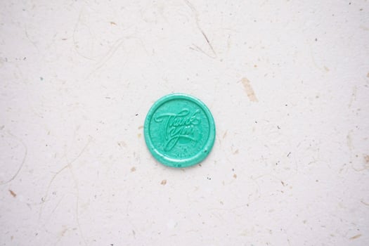 colorful thank you wax coin for vintage wedding invitation decoration photo