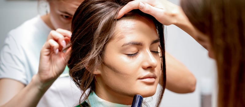 The hairdresser and makeup artist photo