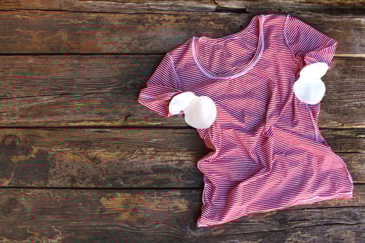 Strip from sweat attached to the armpits to t-shirt. photo