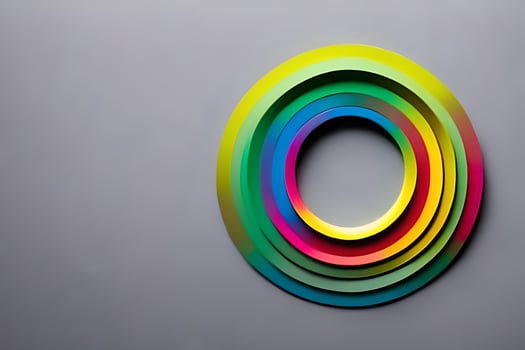 Rainbow colorful paper circle background. Template illustration for design material, element and backdrop. photo