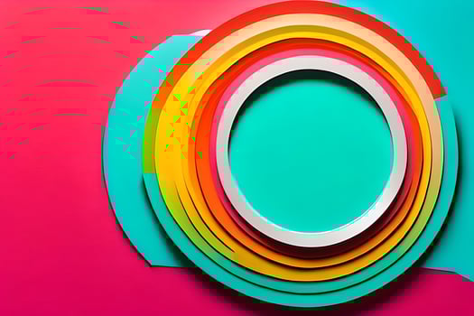Rainbow colorful paper circle background. Template illustration for design material, element and backdrop. photo