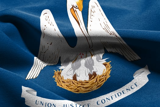 3D illustration flag of Louisiana is a state of United States. W photo