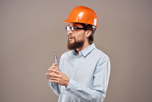 Man in working uniform professional construction lifestyle photo