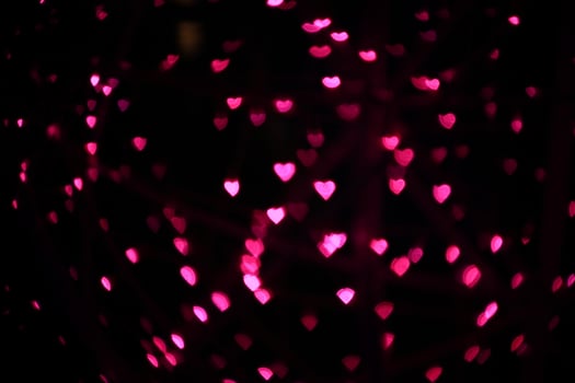 blur pink red gray hearts shape bokeh light background photo