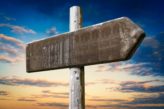 Wooden Directional Sign with One Arrow photo