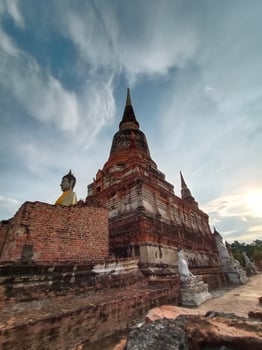 Thailand, ayutthaya, chedi of Wat yai chai mongkhon at Historical Park photo