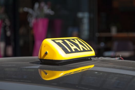 Yellow Austrian taxi sign photo