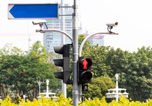 Traffic light icon do not cross the road photo