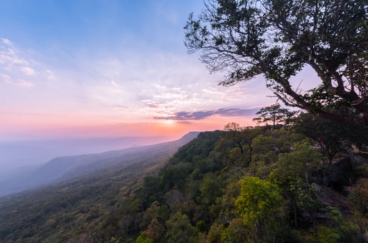beautiful sky and sunset at Pha Mak Duk Cliff photo