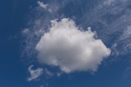 small cloud in a blue sky photo