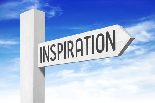 Inspiration - White Wooden Signpost with one Arrow photo