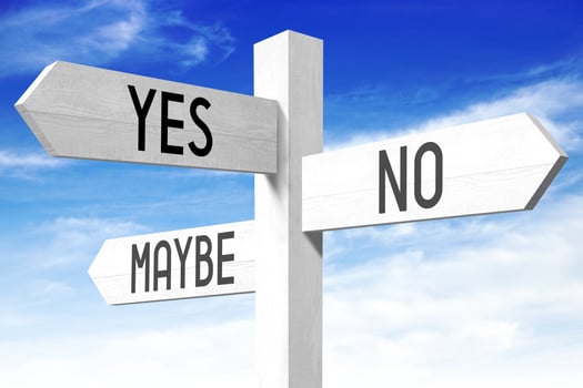 Choice Concept - Wooden Signpost with Three Arrows and Sky in Background photo