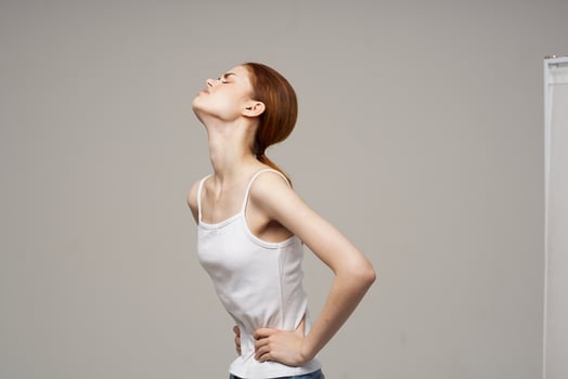 sick woman menstruation health problems gynecology disorder studio treatment photo