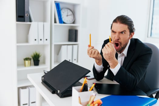 manager office work blue document folder boss photo