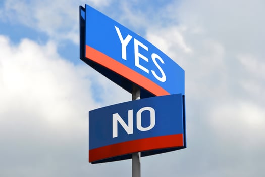 Yes or No Street Sign photo