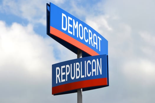 Democrat and Republican Street Sign photo