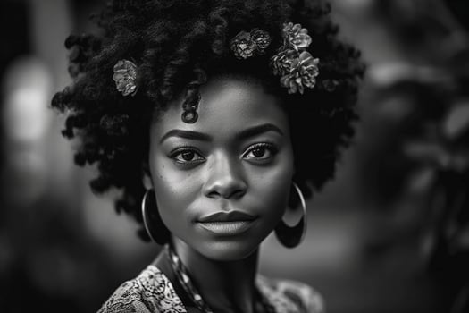 Beautiful afro american woman, created with photo