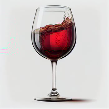 Glass of red wine on white background - image photo