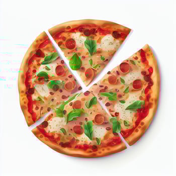 Freshly baked hot vegetarian vegan pizza - image photo