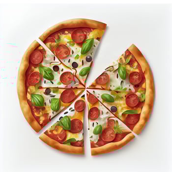 Freshly baked hot vegetarian vegan pizza - image photo