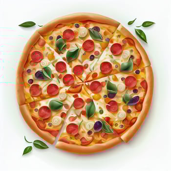 Freshly baked hot vegetarian vegan pizza - image photo