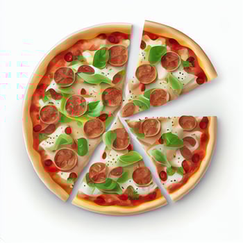 Freshly baked hot vegetarian vegan pizza - image photo