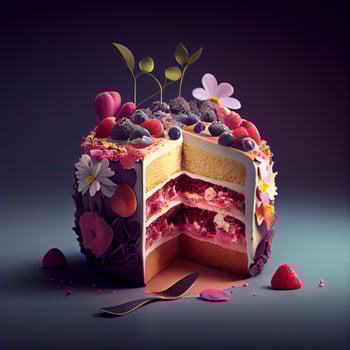 Big festive bright cake - image photo