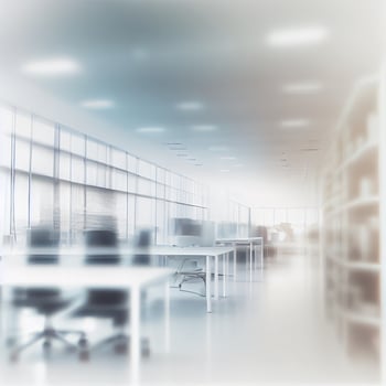Light spacious large office, blurred stylish background - image photo
