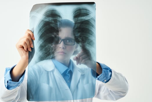 doctor wearing medical mask x-ray examination diagnosis hospital photo