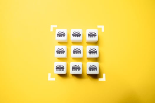 Teams are organized in an organization. Forming into an organized group. Cooperation teamwork. Building an effective business structure of well-defined departments. photo