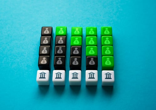 The bank becomes profitable. Resolution of problem loans. Paying off debts, making a profit. Success and sustainability. Generating more revenue than spending. Invest in growth opportunities photo