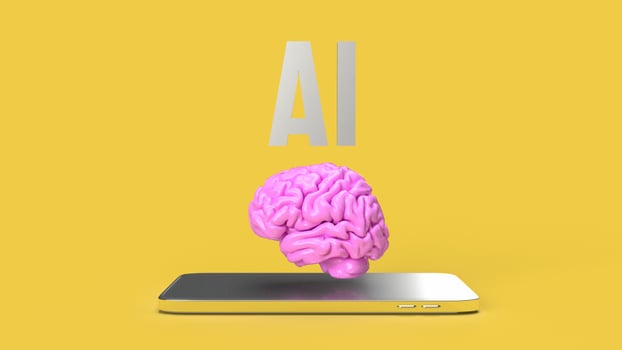 Brain AI for technology concept 3d rendering photo