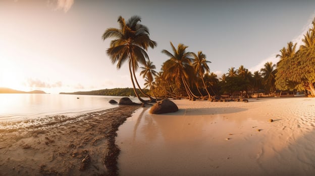 Tropical Paradise or Coconut Palm Beach or White Sand Lagoon photo