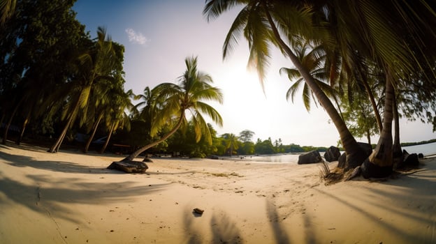 Tropical Paradise or Coconut Palm Beach or White Sand Lagoon photo