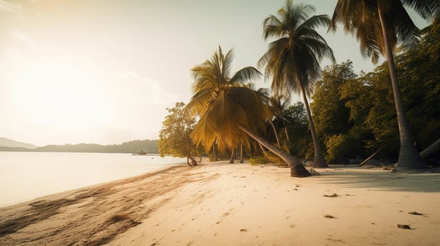 Tropical Paradise or Coconut Palm Beach or White Sand Lagoon photo