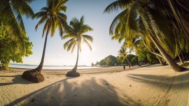 Tropical Paradise or Coconut Palm Beach or White Sand Lagoon photo