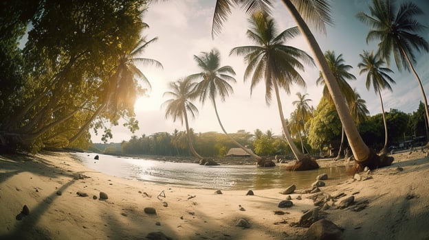 Tropical Paradise or Coconut Palm Beach or White Sand Lagoon photo