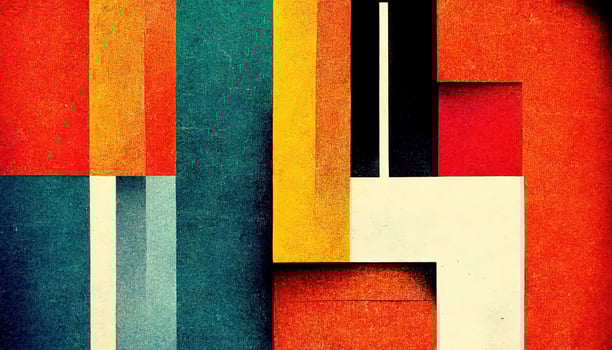 , abstract Bauhaus style background with grainy paper texture. Trendy contemporary minimal 20s geometric design. Digital art. photo