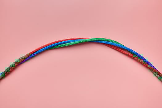Nylon twisted ropes tied the knot photo