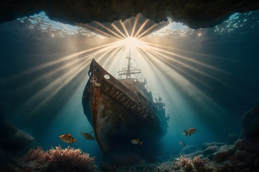 Rusting Wreck at the Bottom of the Sea, photo