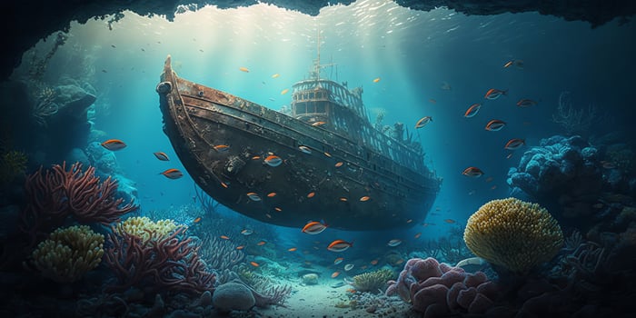 Rusting Wreck at the Bottom of the Sea, photo
