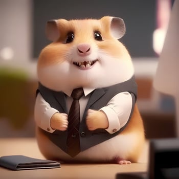 hamster wear dressed a businessman photo