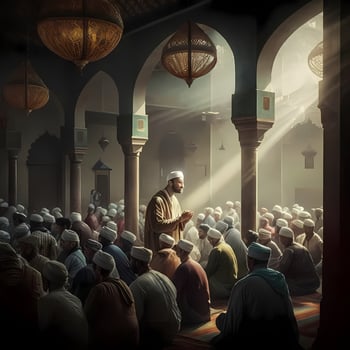 Moslem Prayer At Mosque. photo