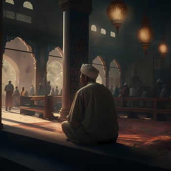 Moslem Prayer At Mosque. photo