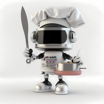 chef character robot 3d design photo