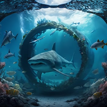 shark illustration aesthetic photo