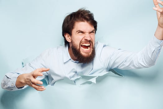 emotional man in shirt work dissatisfaction lifestyle photo